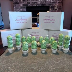 Dept 56 Snowbunnies Shrubs-In-A-Tub Topiary Set of 10